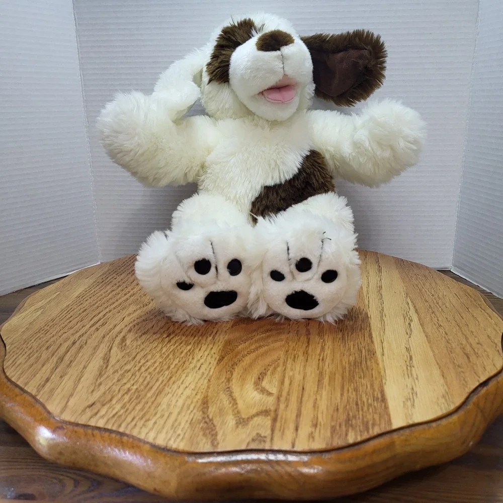 Build A Bear Workshop Brown & White Spotted Happy Puppy Plush Dog Stuffed Animal